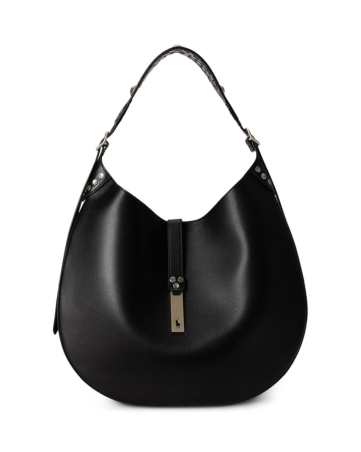 Polo Ralph Lauren Polo Id Large Studded Leather Shoulder Bag