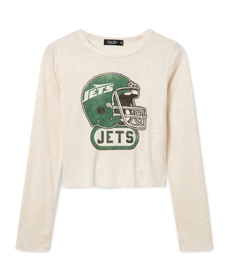 Junk Food Clothing Women's New York Jets Helmet Crop Thermal