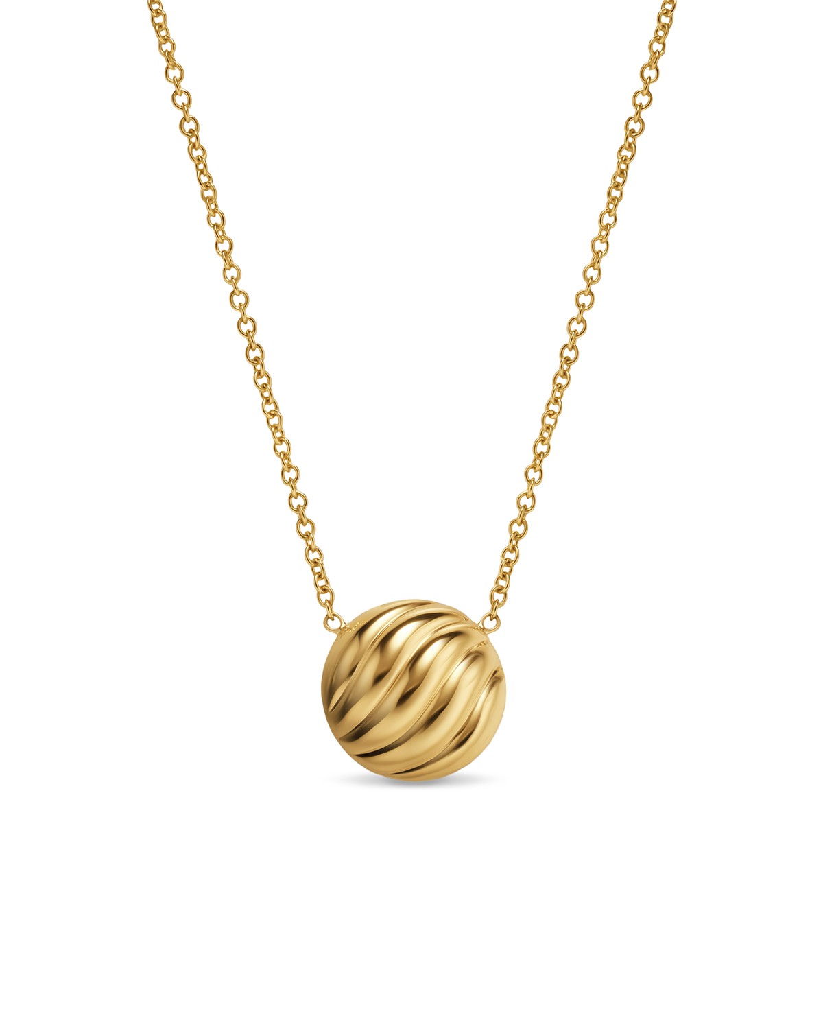 David Yurman Sculpted Cable Pendant Necklace in 18K Yellow Gold, 10mm