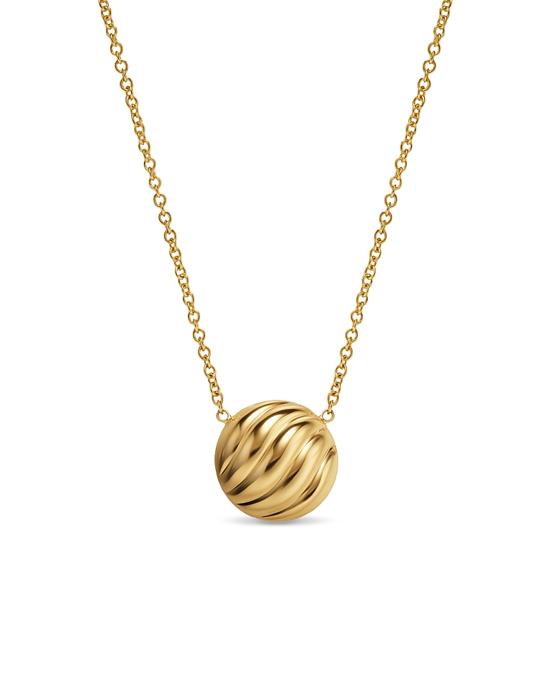 David Yurman Sculpted Cable Pendant Necklace in 18K Yellow Gold, 10mm