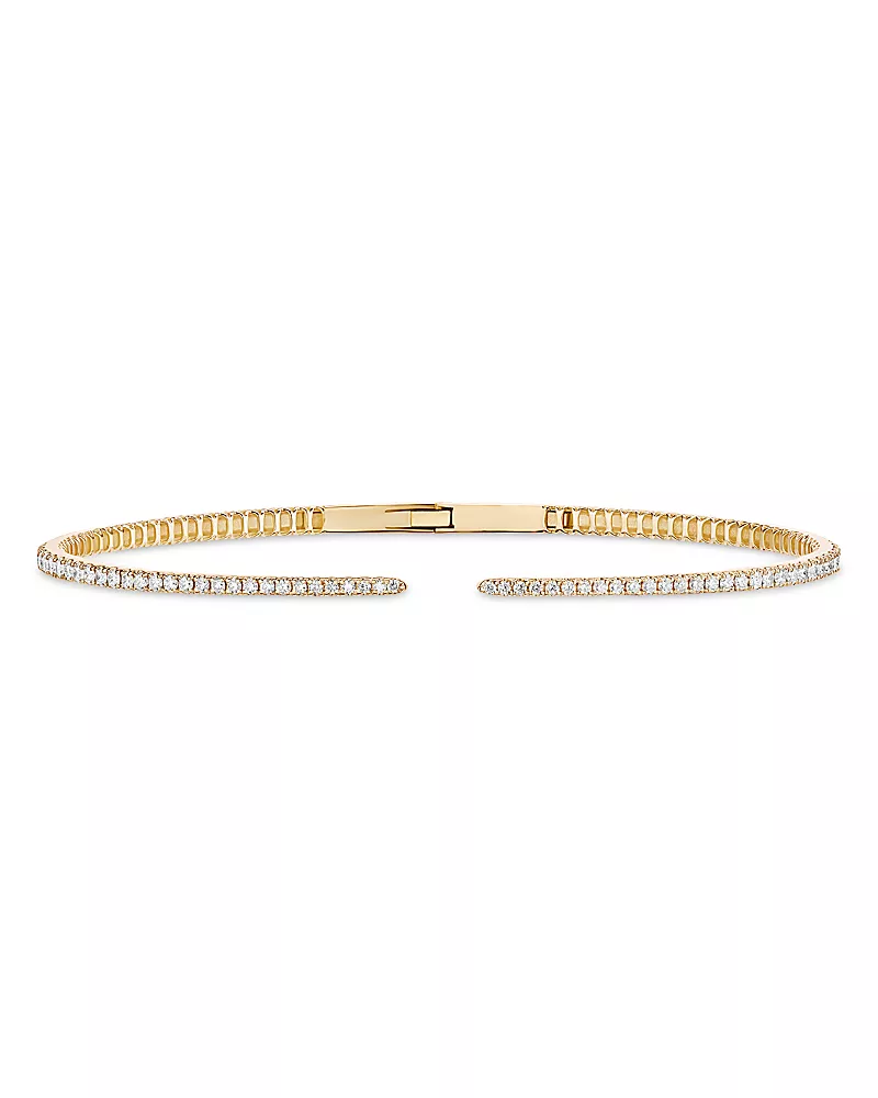 Lana 14K Yellow Gold Diamond Hinge Bangle Bracelet, 0.68 tcw