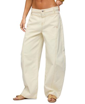 Gili Contrast Stitch Low Rise Barrel Jeans