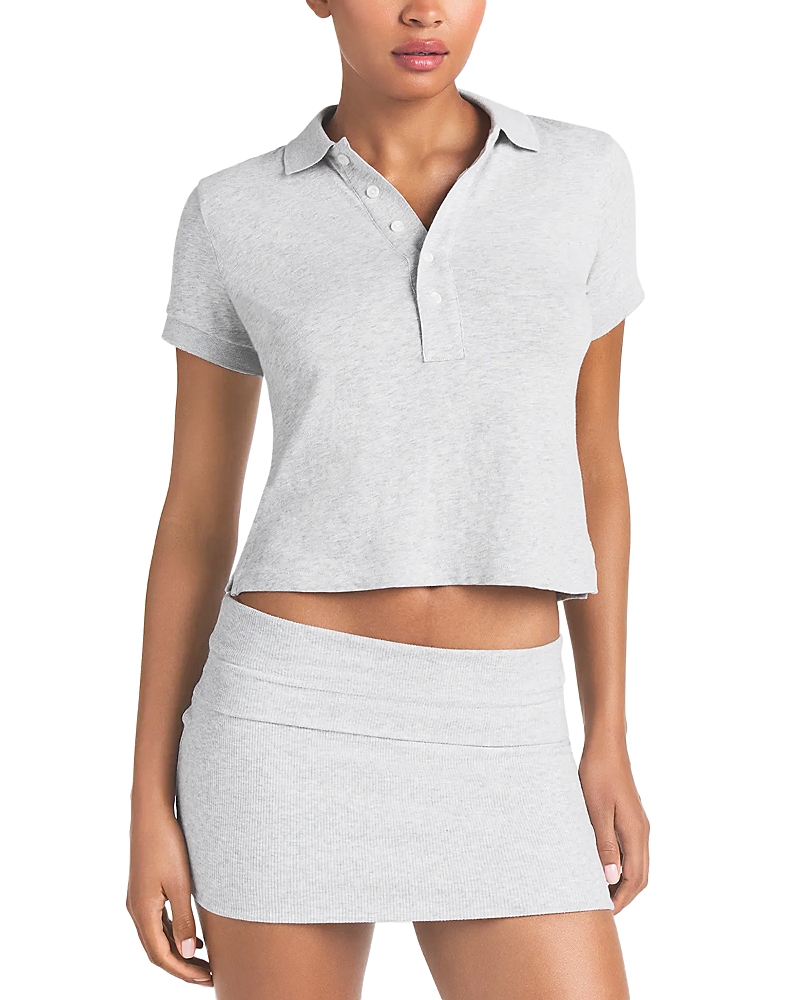 Skims Worn In Cotton Jersey Polo Shirt