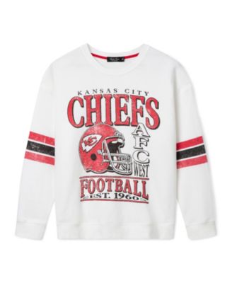 Junk Food Clothing Women's Kansas City Chiefs Oversized Striped Fleece