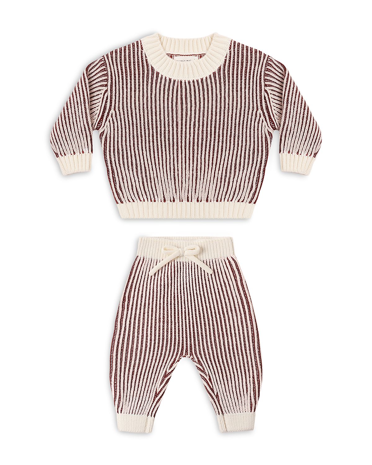 Quincy Mae Unisex Relaxed Knit Striped Top & Pants Set - Baby