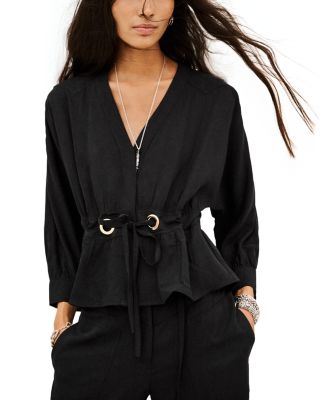 Precila Drawstring Peplum Top