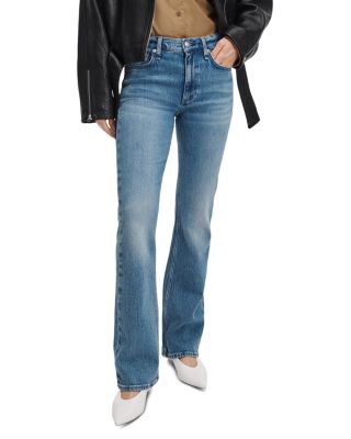 Peyton Mid Rise Cotton Stretch Full Bootcut Jeans in Monterosso