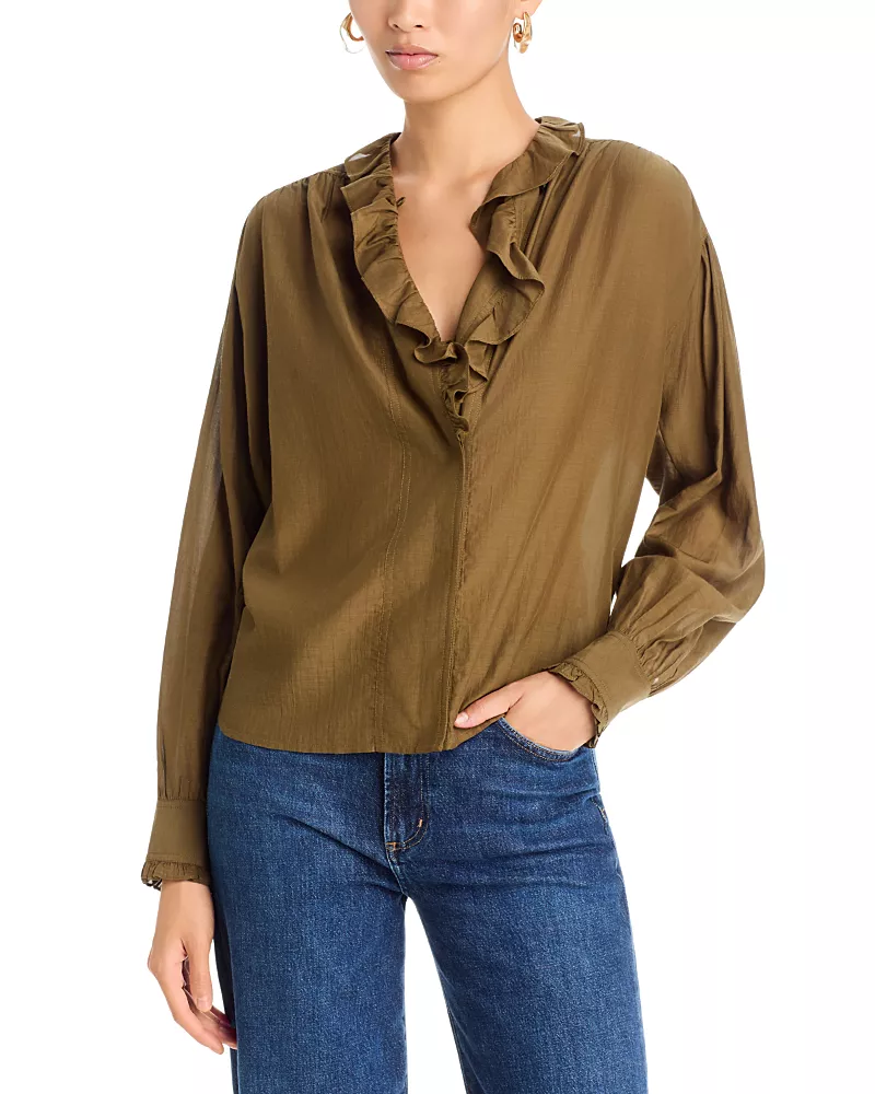 Johnny Was Yalenna Ruffled Trim Blouse