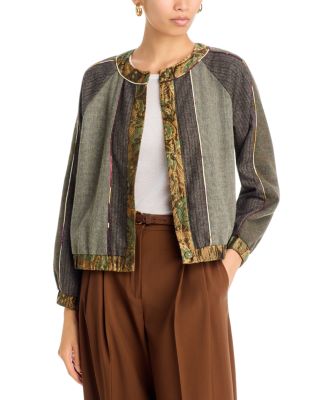 Frita Mixed Media Bomber Jacket