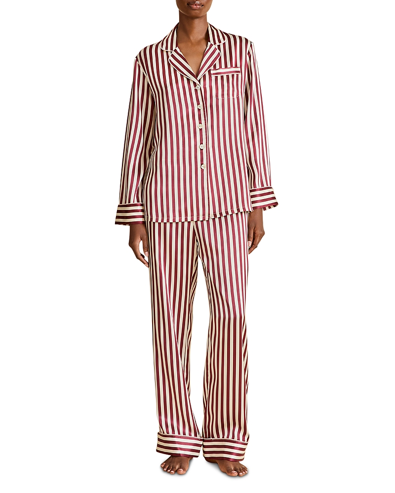 Olivia Von Halle Lila Silk Woven Long Sleeve Pajama Set