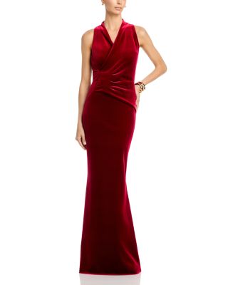 Medey Gathered Velvet Gown