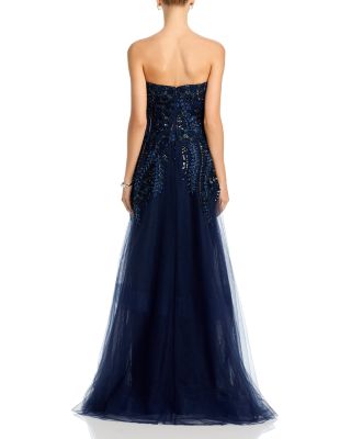 Embellished Tulle Strapless Gown - thumbnail 4