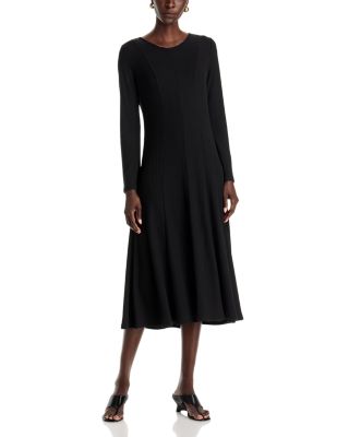 Scoop Neck Ribbed Midi Dress