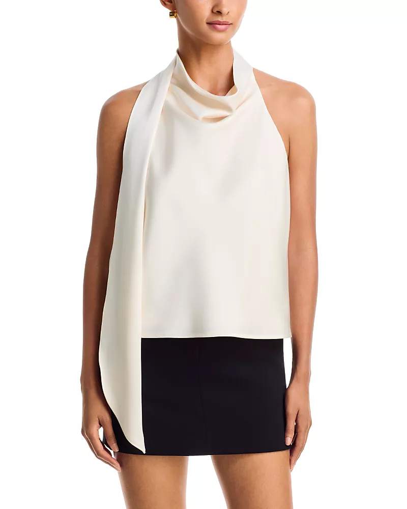 Aqua Sleeveless Scarf Neck Top - Exclusive