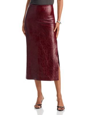 Maeve Faux Leather Slip Skirt