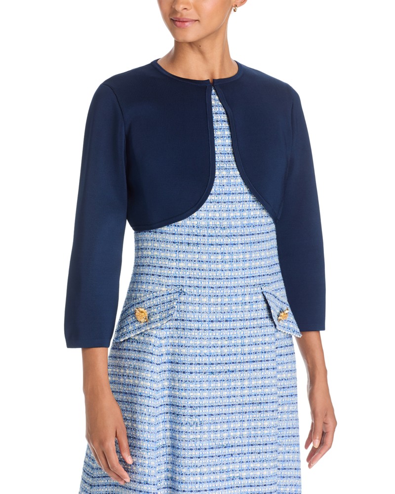 Carolina Herrera Cropped Bolero Sweater in Midnight
