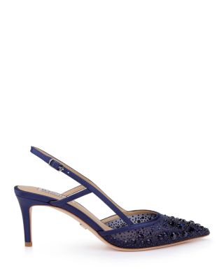 Women's Reem Embellished Satin Slingback Pumps