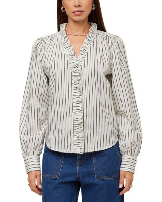 Lizzy Cotton Stripe Ruffled Top