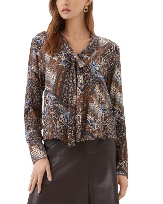 Bow Neck Long Sleeve Blouse