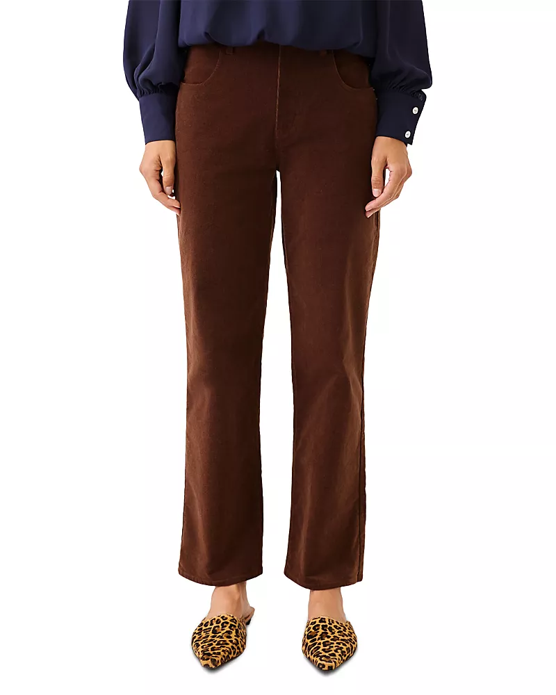 Karen Kane Stretch Cotton Corduroy Straight Pants