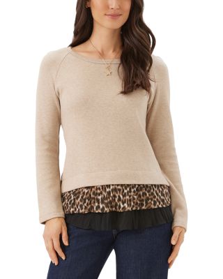 Layered Look Tiered Hem Sweater