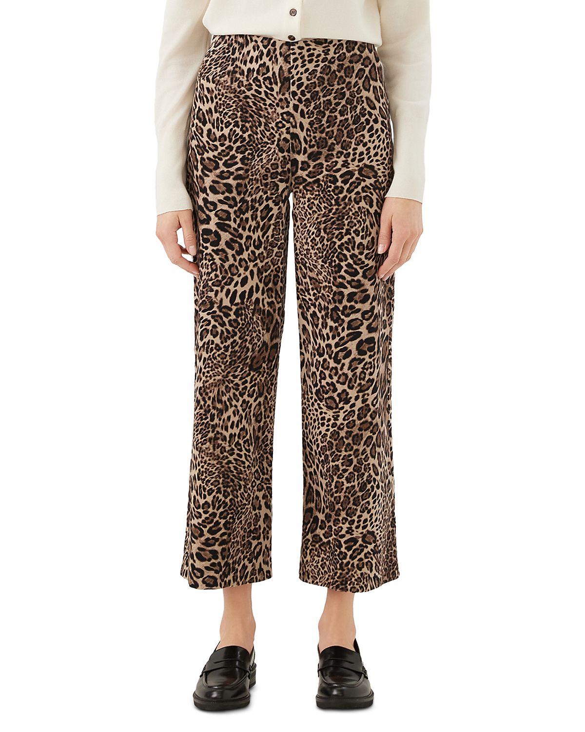 Karen Kane Printed Corduroy Cropped Wide Leg Pants