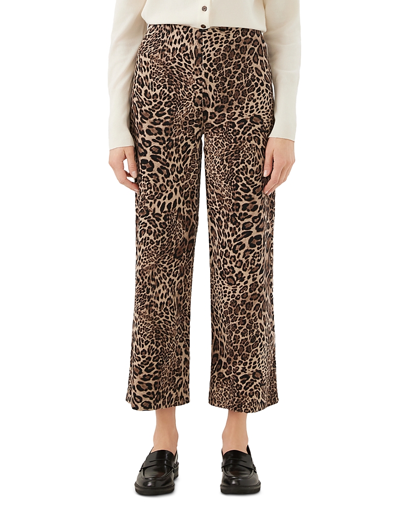 Karen Kane Printed Corduroy Cropped Wide Leg Pants
