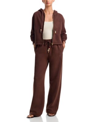 Cropped Zip Hoodie & Wide Leg Jogger Pants