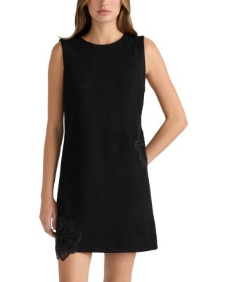 Faux Suede Sequined Appliqu&eacute;d Dress