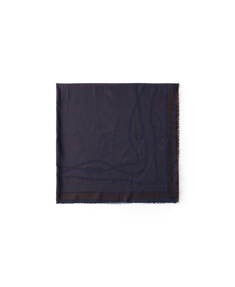 Prada Silk, Cashmere and Wool Jacquard Shawl