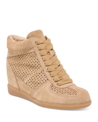 Dolce Vita Women's Irlah Perforated Suede Wedge Sneakers