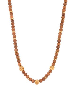 Capucine De Wulf Berry Teak Beaded Petite Strand Necklace, 16