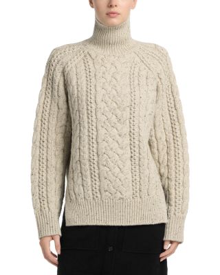 Cable Knit Wool Turtleneck Sweater