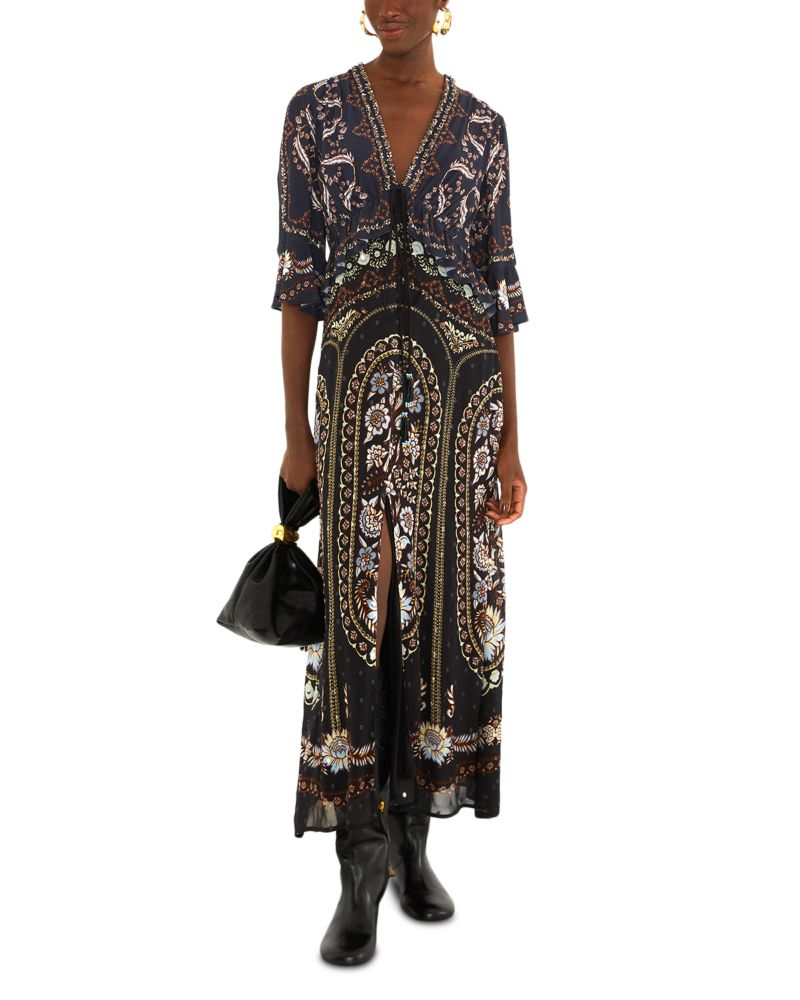 FARM Rio Daniela Short Sleeve Maxi Dress