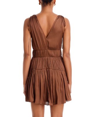 Otis Shirred Satin Mini Dress - thumbnail 4