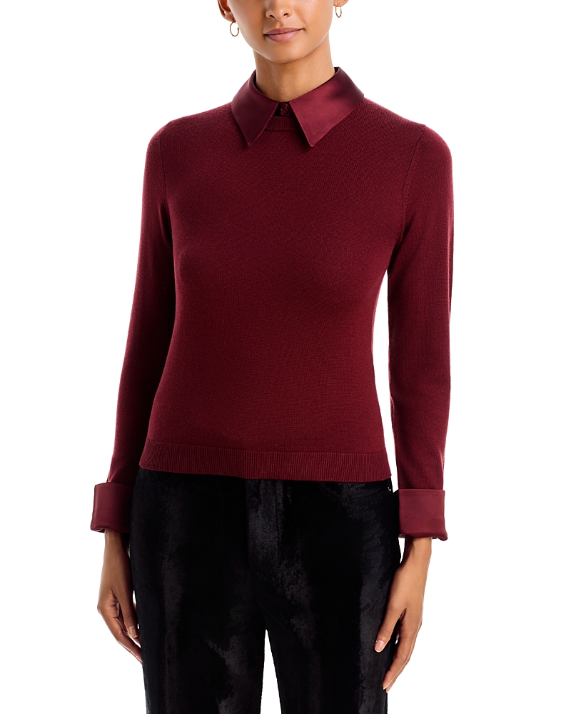 Alice and Olivia Porla Collared Wool Blend Sweater