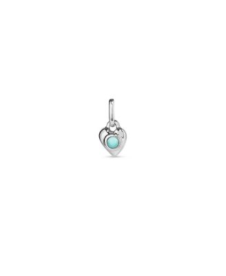  Sterling Silver Plated Charm in the Shape of a Heart and Murano Glass