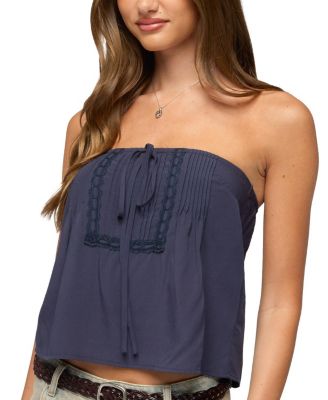  Joycee Tie Front Strapless Top