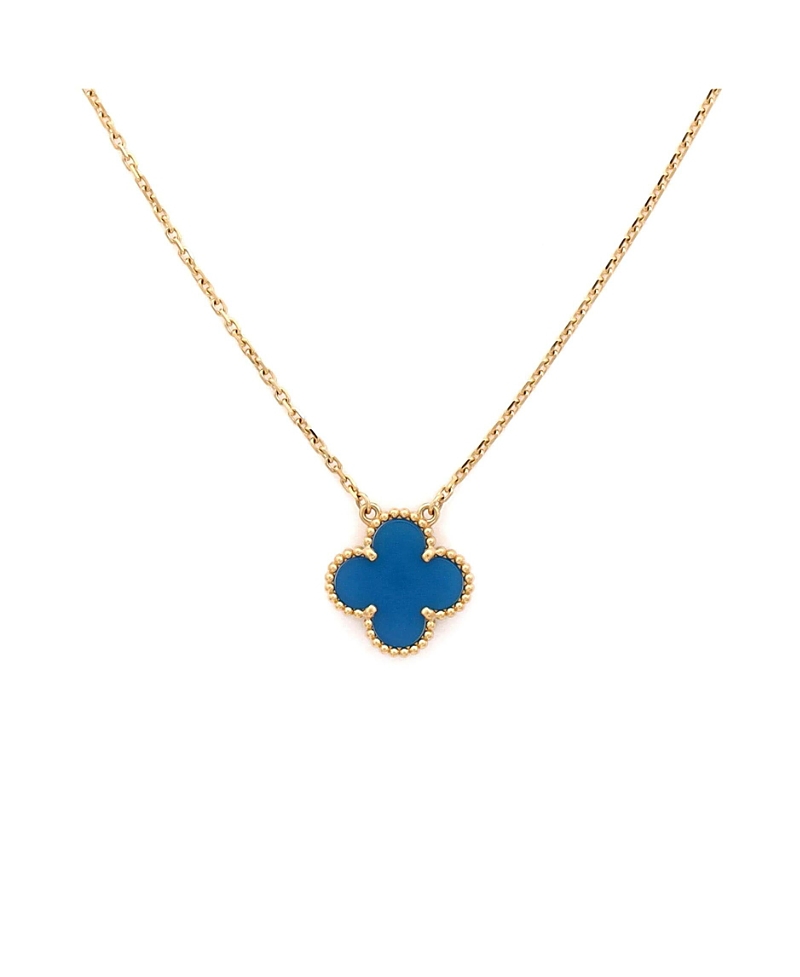 Pre-Owned Van Cleef & Arpels Vintage Alhambra Pendant Necklace 18K Gold and Agate, 16