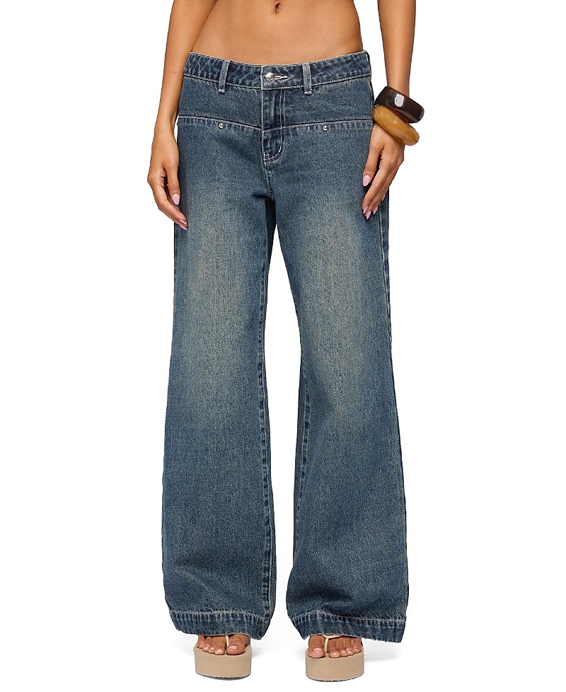 Edikted Wyn Studded Low Rise Baggy Jeans