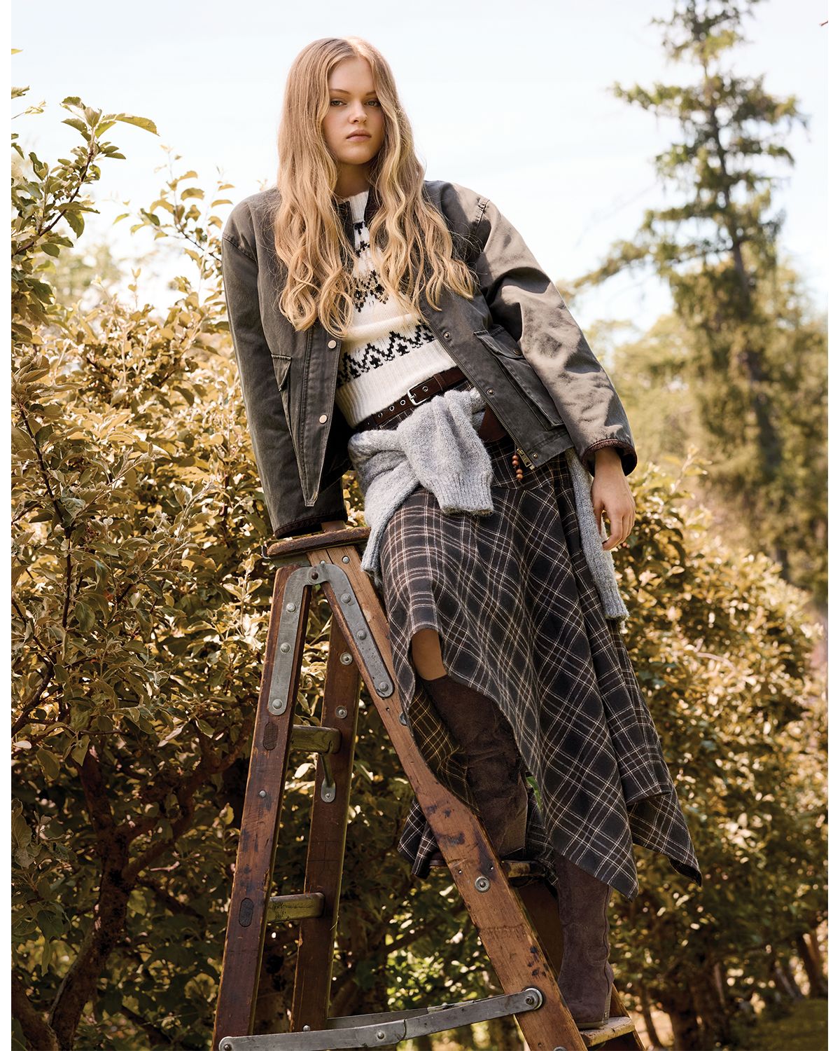Belted Plaid Asymmetrical Skirt - Exclusive thumbnail 2