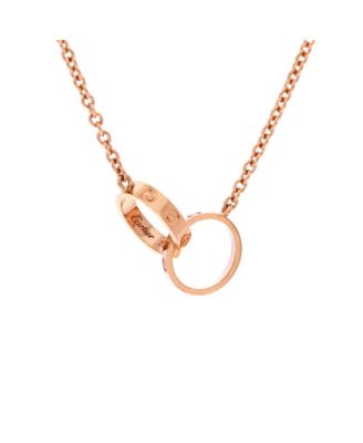  Love Interlocking Necklace 18K Rose Gold, 17.25"