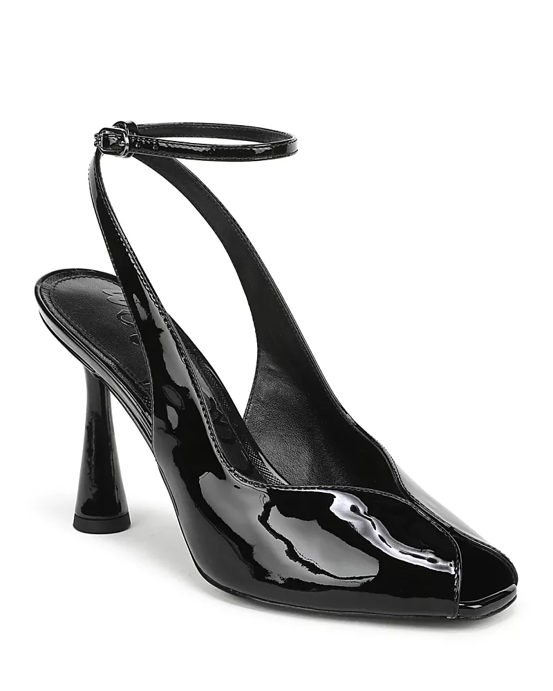 Sam Edelman Women's Esme Patent Leather Peep Toe Heels