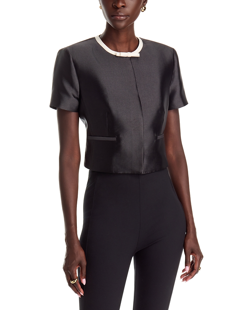Simkhai Naelle Tipped Short Sleeve Top