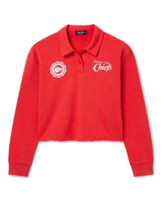  Women's NFL Kansas City Chiefs Polo Crop Fleece