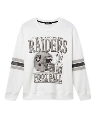 Junk Food Clothing Women's Las Vegas Raiders Oversized Striped Fleece