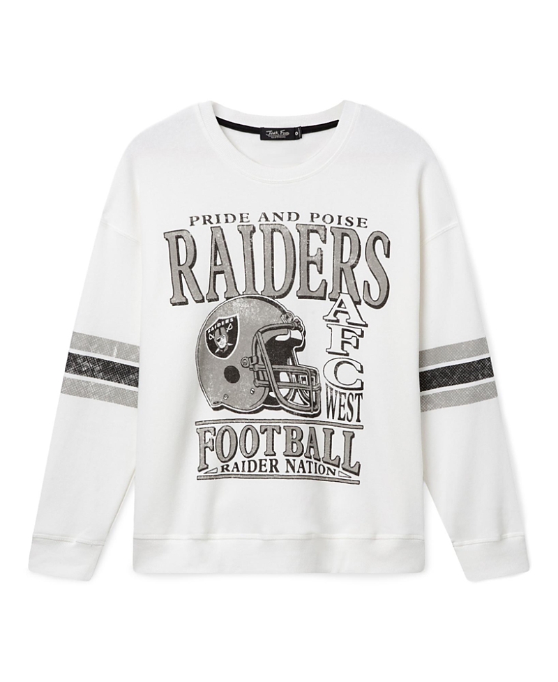 Junk Food Clothing Women's Las Vegas Raiders Oversized Striped Fleece