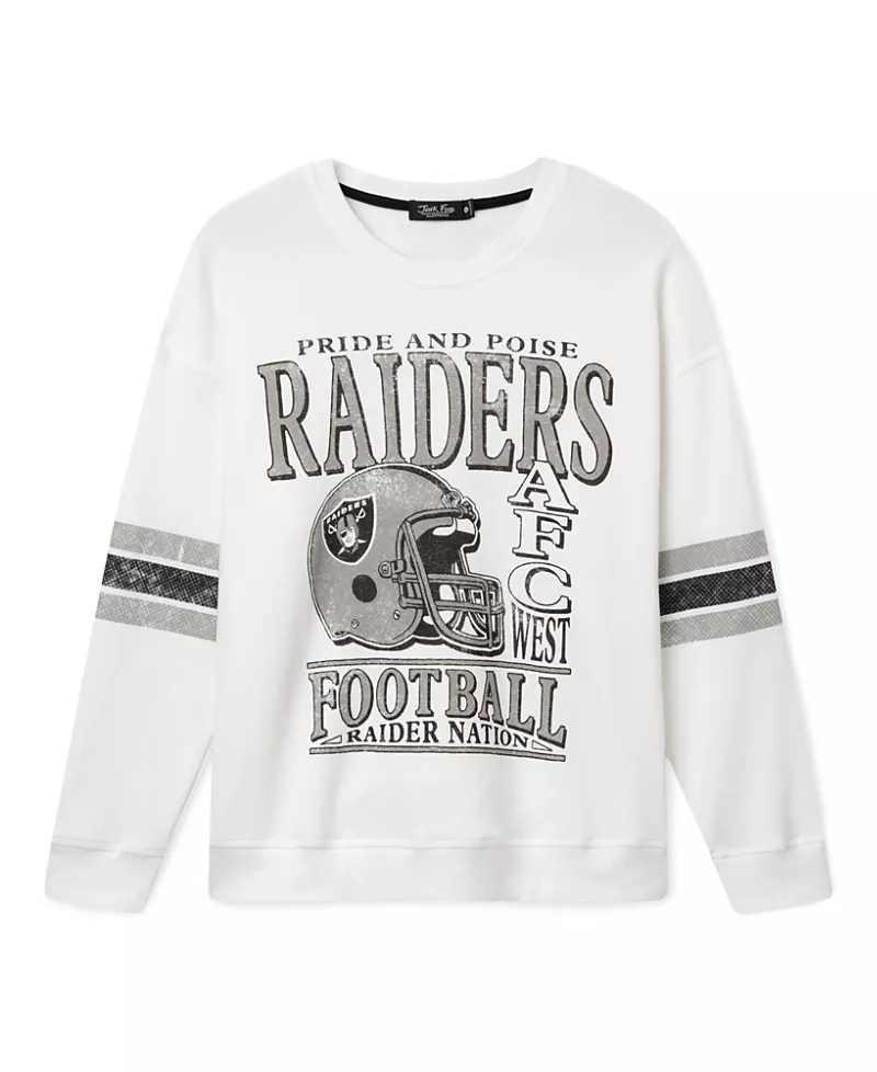 Junk Food Clothing Women's Las Vegas Raiders Oversized Striped Fleece