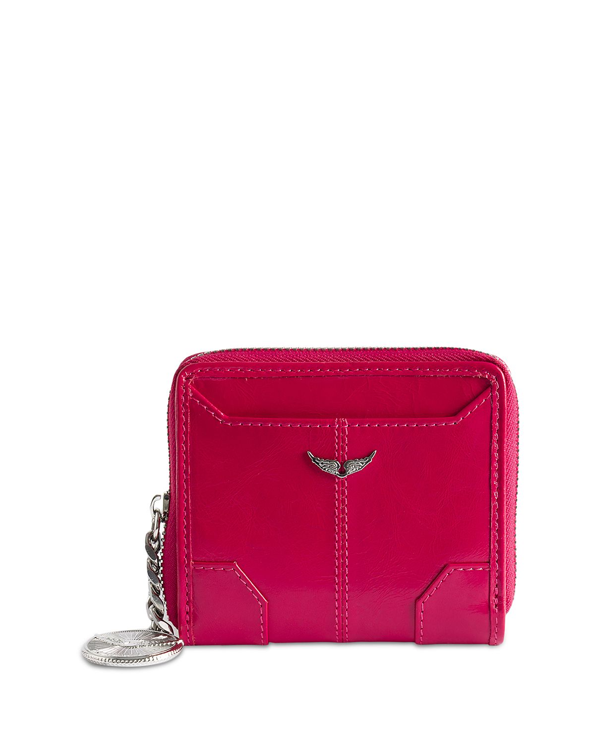 Zadig & Voltaire Sunny Mini Vintage Patent Leather Zip Wallet