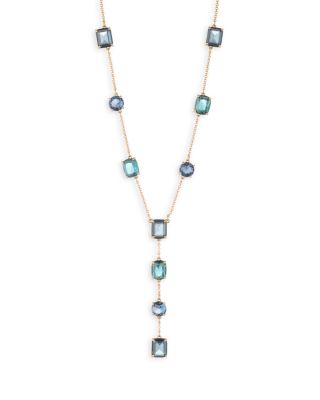 Stone Lariat Necklace, 16"
